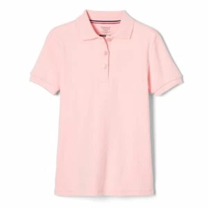 French Toast Girls Short Sleeve Interlock Picot Polo Pink Size S (6/6X) New! - Picture 1 of 1