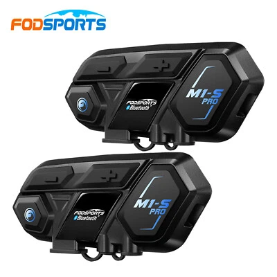 2x M1-S Pro Intercomunicador Motocicleta 2000m 10 Jinetes Bluetooth Casco Auriculares y Micrófono Foto 1 de 4