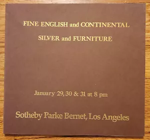 Sotheby Parke Berner Los Angeles Auction Catalog 1973 Silver Furniture Clocks - Imagen 1 de 1