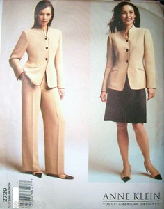Miss Vogue Pattern 2729 Anne Klein 3 Pc SUIT Jacket Skirt Pant UNCUT Size 6-8-10 - Picture 1 of 2