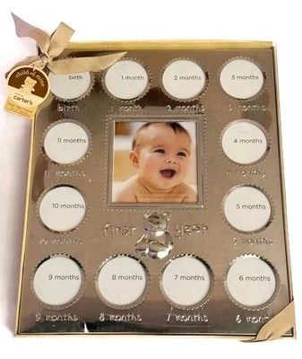 NWT Carters Baby's First Year Picture Frame Silver Tone Collage Frame New - Image 1 of 4