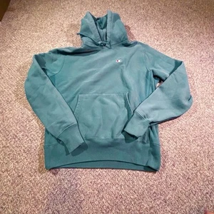 VTG Champion Green Cotton Reverse Weave Hoodie Sweatshirt Men’s Size L - Picture 1 of 7
