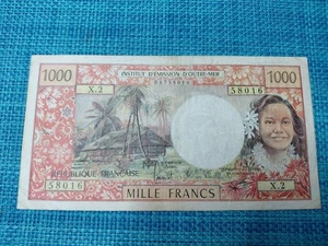 🇵🇫 French Polynesia Tahiti 1000 francs 1977   FINE P-27b  Banknotes  111925-3 - Picture 1 of 3