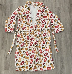 Taco Bell Robe Hot Sauce Crunchwrap Logo All Over Burrito Print Official Merch - Picture 1 of 24