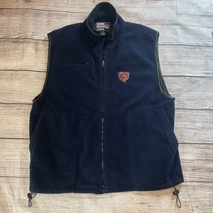 Vintage 90er NFL Chicago Bears blaue Weste Herren XXL Fleece durchgehender Reißverschluss Football authentisch - Bild 1 von 9