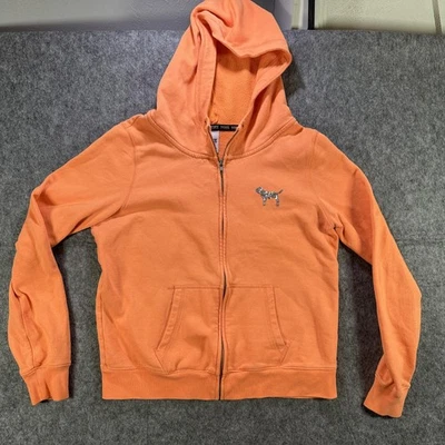 ROSA Victorias Secret Sudadera con Capucha Mujer Grande Naranja Lentejuelas Love Rosa Cremallera Sudadera Foto 1 de 4