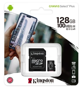 Kingston 128GB Micro SD Speicherkarte Micro SDXC inkl. SD Adapter 100MB/s - Bild 1 von 3