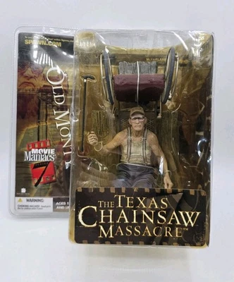 2004 McFarlane Toys OLD MONTY Figure Movie Maniacs Texas Chainsaw Massacre New - Image 1 of 4