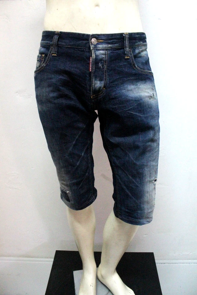 Pantalones Cortos Denim Para Hombre Dsquared2 Azul Envejecido Talla 50 Hechos en Italia Originales Foto 1 de 4