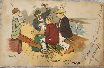 Antique Comic Postcard – “A Quiet Game of Don” 1904  - Image 1 of 4