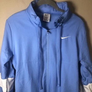 Nike Dri-Fit Trainingsjacke Damen blau (CJ1796-453) Gr. M versteckte Kapuze belüftet - Bild 1 von 14