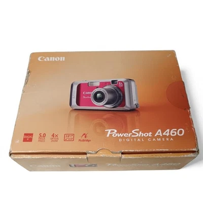 Canon PowerShot A460 Compact Digital Camera Boxed 5MP Red/Silver | Preloved - Image 1 of 4