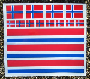 Road Bike Cycle NORWEGIAN FLAG Frame Decals Stickers gloss laminated - Picture 1 of 1