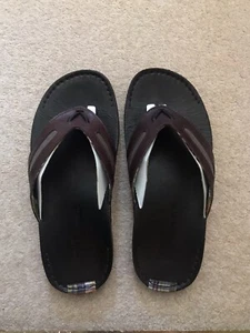 Brand New Men Timberland Earthkeepers Dark Brown Leather Summer Thong Flip Flops - Picture 1 of 6