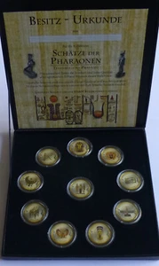 Treasures of the Pharaohs - Egypt 10x1 Pound (Gold plated), enameled coin set - Picture 1 of 4