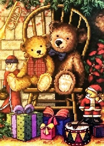 DIMENSIONS Gold Collection Petites CHRISTMAS TEDDIES Counted Cross Stitch Kit US - Picture 1 of 3