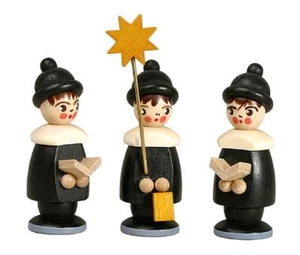 Miniaturfiguren 3 Kurrendefiguren schwarz Höhe 3,7cm NEU Weihnachten Figuren - Picture 1 of 1