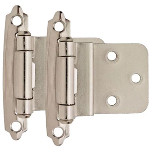 Amerock BP3428-26 Polished Chrome Self-Closing Face Mount 3/8" Inset Hinge Pair - Picture 1 of 2