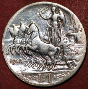 1913 Lira Italy Vittorio Emanuele III KM# 45 - Picture 1 of 2