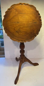 Antique 1800s Cherry Queen Anne Pie Crust Tilt Top Table RARE Child Sized - Photo 1 sur 8