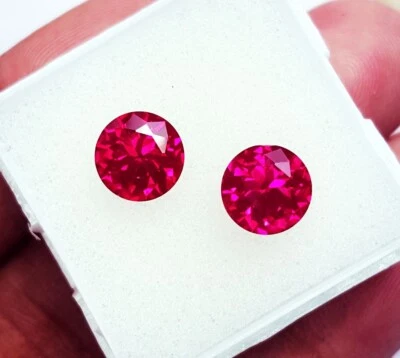 6 MM Natural Ruby Loose Gemstone Round Shape Pair Certified - Image 1 of 4