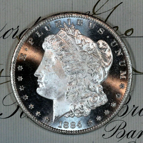* 1884-CC DMPL * SOLID+ GEM BU MS MORGAN SILVER DOLLAR * FROM ORIGINAL BANK BAG Cover