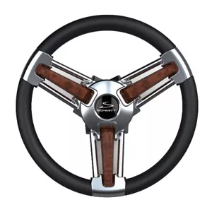 Schmitt Marine Burano Wheel 14" 3/4" Tapered Shaft Burl Polyurethane - Picture 1 of 1