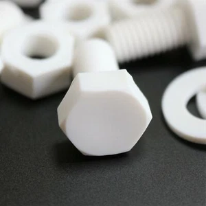20x Tuercas Blancas (PP) Pernos Cabeza Hexagonal M10x 20mm Sujetador (3/8x 13/16 pulgadas) - Imagen 1 de 5