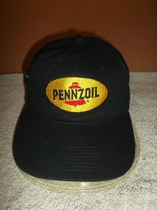 Vintage Pennzoil Hat~GM Herb Fishel Owned~New~Black~#44~Jimmy Johnson Stiched~ - Picture 1 of 7
