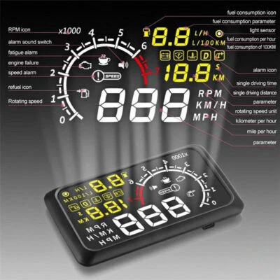 Auto Coche LCD 5.5" HUD Head Up Display OBD2 OBDII Velocímetros Sobre Velocidad Advertencia Foto 1 de 4