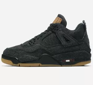 Air Jordan x Levi's 4 Retro NRG BG AQ9103-001 gomma denim nero Jean IV QS OG GS - Foto 1 di 6