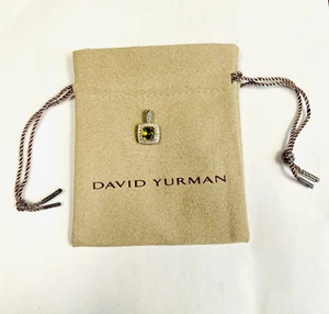 David Yurman 925 Sterling Silver Pendant Lemon Citrine Stone with Diamonds - Picture 1 of 6