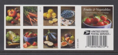 US #5493b Fruits & Vegetables  Complete DS Booklet of 20 Mint Never Hinged - Image 1 of 2