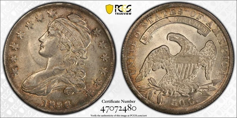 1836 O-115 PCGS AU55 Bust Half Dollar - PCGS Gold Shield Cover