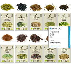 SaatPur® BIO Keimsprossen 10er Set in nachhaltiger Graspapier-Verpackung Vegan - Bild 1 von 7