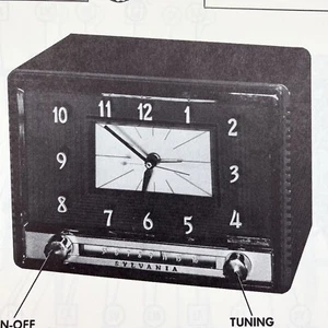 Original 1953 Sylvania Clock Radio Model 543 593 Wire Schematic Repair Manual - Picture 1 of 2