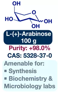 L-(+)-Arabinose || CAS: 5328-37-0 || 100g || Reinheit: +98,0% - Bild 1 von 2