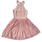 IBTOM CASTLE Womens Size Small Light Pink Lace Halter Fit and Flare A-line Dress