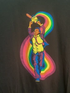 Texas Chainsaw Massacre Leather Face Rainbow T-shirt Women's sz M Halloween Tee - Picture 1 of 6