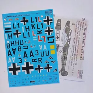Messerschmitt Bf-110 Aces Part-3 Decal for airplane 1:48 Print Scale 48-292 - Picture 1 of 4