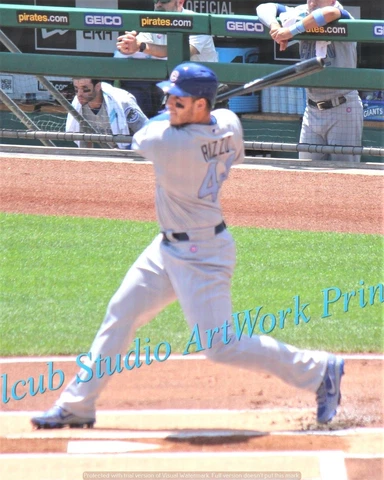 Chicago Cubs Anthony Rizzo Game Action Original Pic Various Sizes PhotoArt Cover