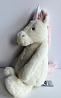 Jellycat London Bashful Unicorn Stuffed Animal Toy Plush White w/ Pink 12" Med