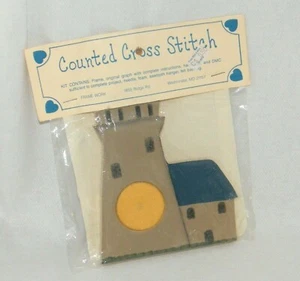 New Vintage Lighthouse "By the sea" Counted Cross Stitch Kit . Nautical Frame - Picture 1 of 7