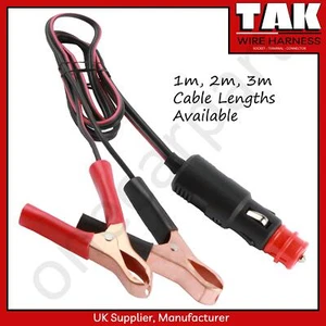 12V 24V Male Car Cigarette Lighter Socket Connector to Alligator Clips 1m 2m 3m - Picture 1 of 63