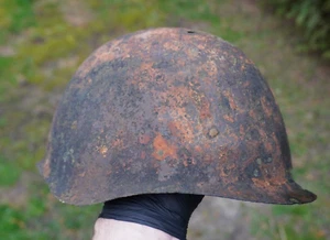 Original WW2 WWII Soviet Russia soldier SSH40 Helmet relic from battlefield #162 - Picture 1 of 21