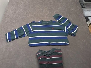 Polo Ralph Lauren Paar Hemden blau grün burgund gestreift Kurzarm Rundhals X-L - Bild 1 von 23