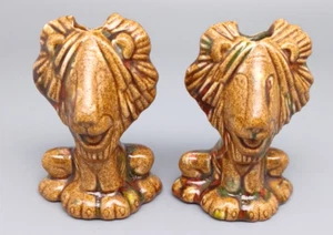2 perline artigianali in macramè dipinte e smaltate a mano leoni in ceramica - Foto 1 di 6