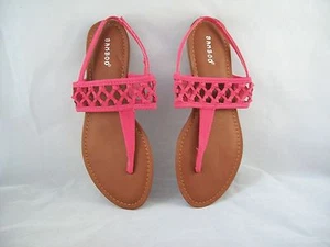 BAMBOO T-Strap Pink Sandals Size 9 - Picture 1 of 3