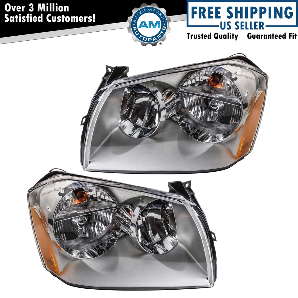 Headlight Assembly Set Fits 2005-2007 Dodge Magnum CH2502165 CH2503165 - Image 1 of 4