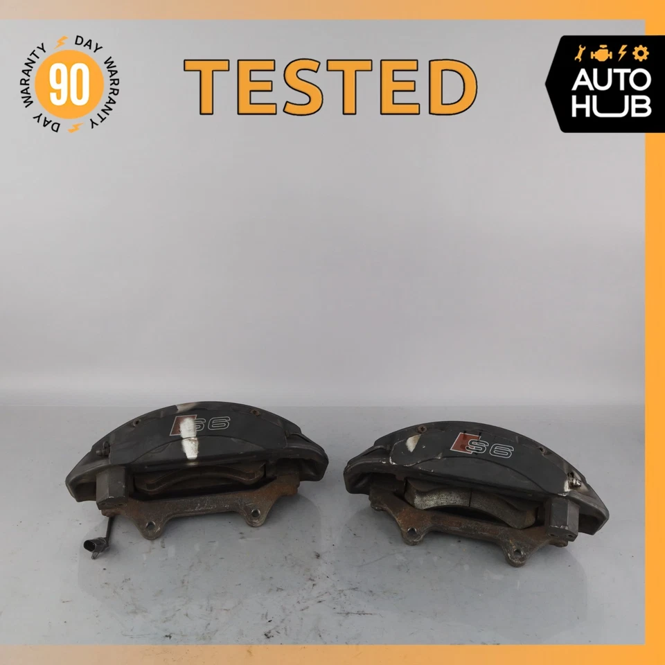 12-18 Audi C7 S6 S7 S8 A6 A7 Front Side Brake Caliper Calipers Set 4G0615107 OEM - Image 1 of 4